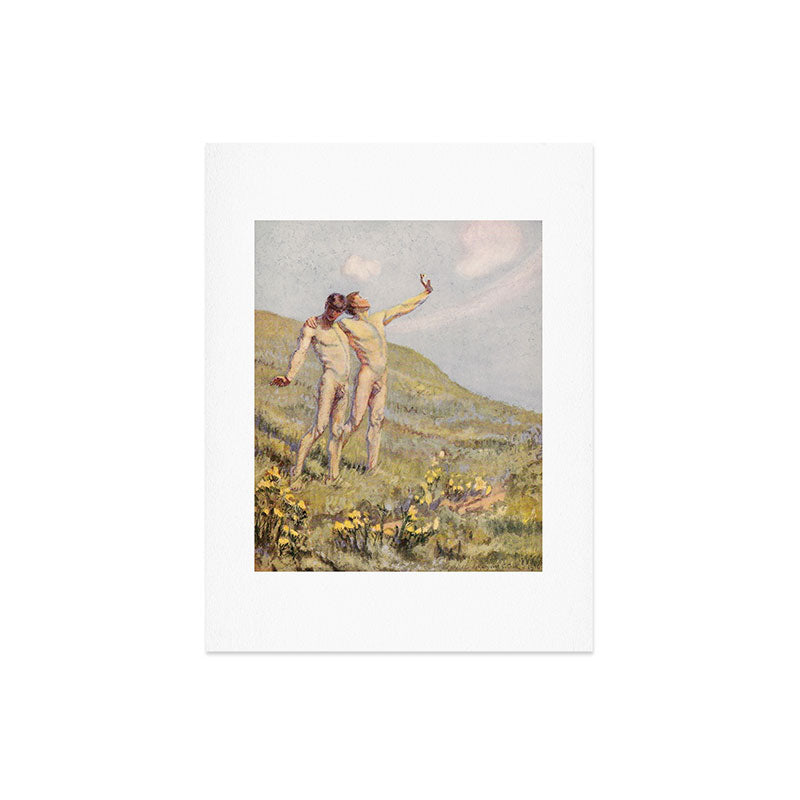 "Whose happiest days were far and away through fields, ... he and another wandering" (Margaret Cook) Art Print