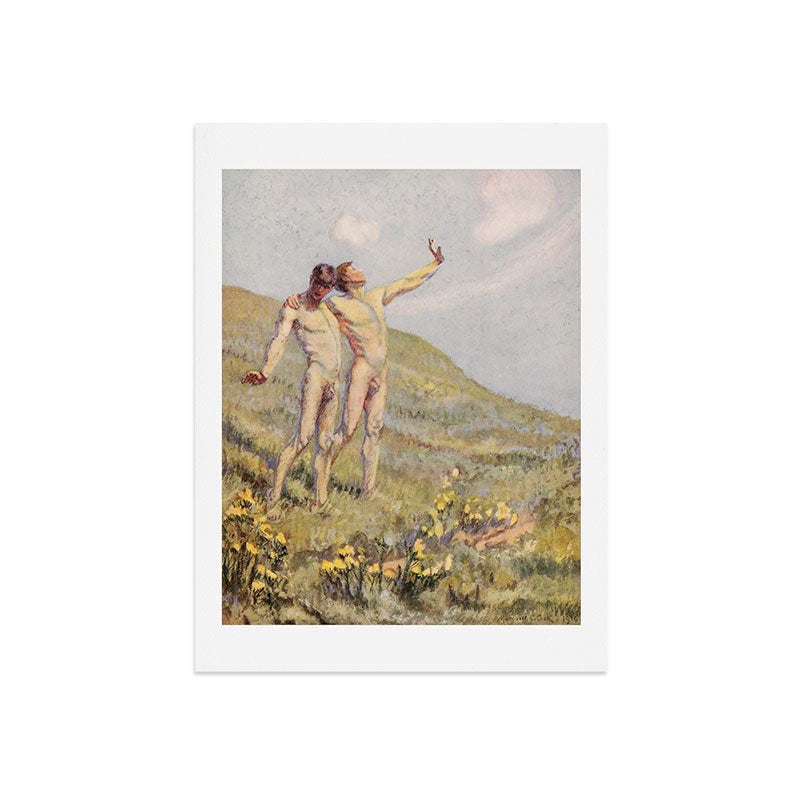 "Whose happiest days were far and away through fields, ... he and another wandering" (Margaret Cook) Art Print