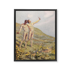"Whose happiest days were far and away through fields, ... he and another wandering" (Margaret Cook) Framed Canvas Print
