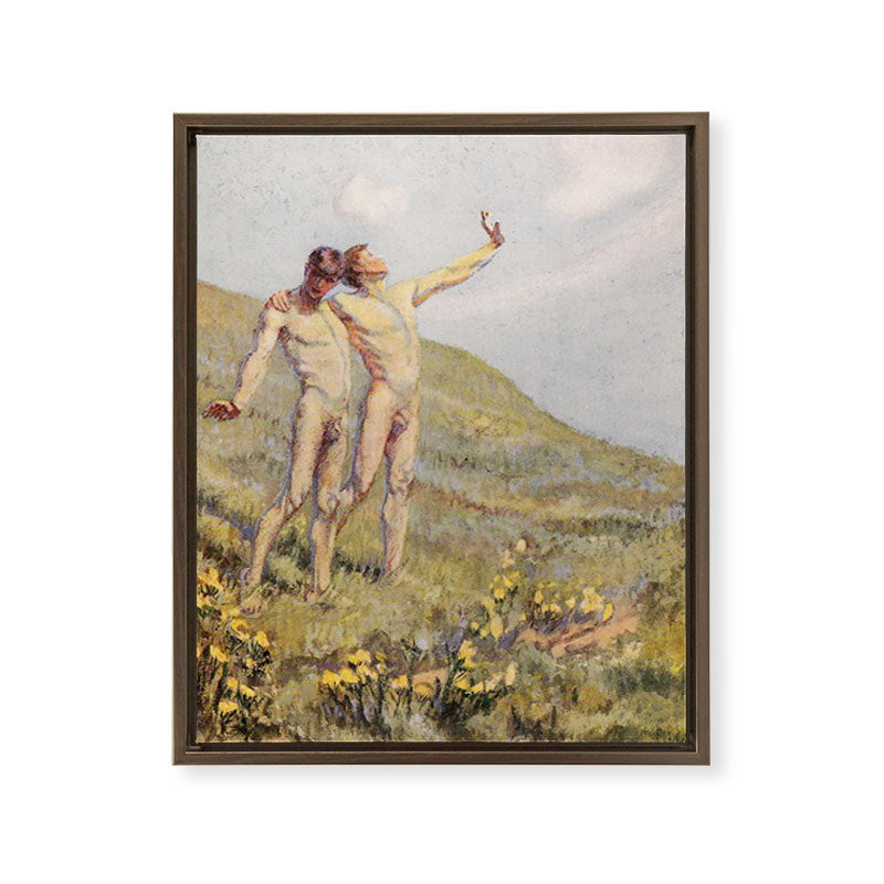 "Whose happiest days were far and away through fields, ... he and another wandering" (Margaret Cook) Framed Canvas Print