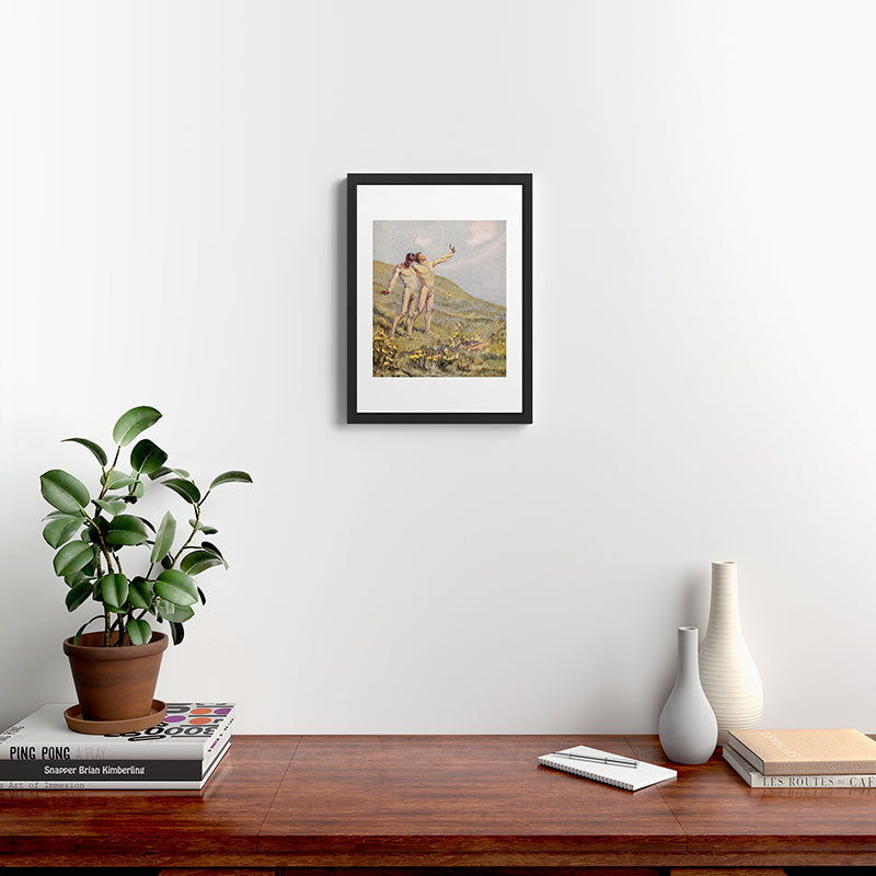 "Whose happiest days were far and away through fields, ... he and another wandering" (Margaret Cook) Framed Art Print