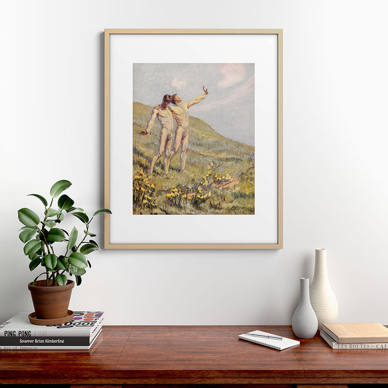 "Whose happiest days were far and away through fields, ... he and another wandering" (Margaret Cook) Framed Art Print