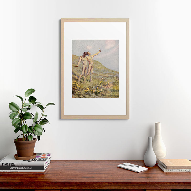 "Whose happiest days were far and away through fields, ... he and another wandering" (Margaret Cook) Framed Art Print