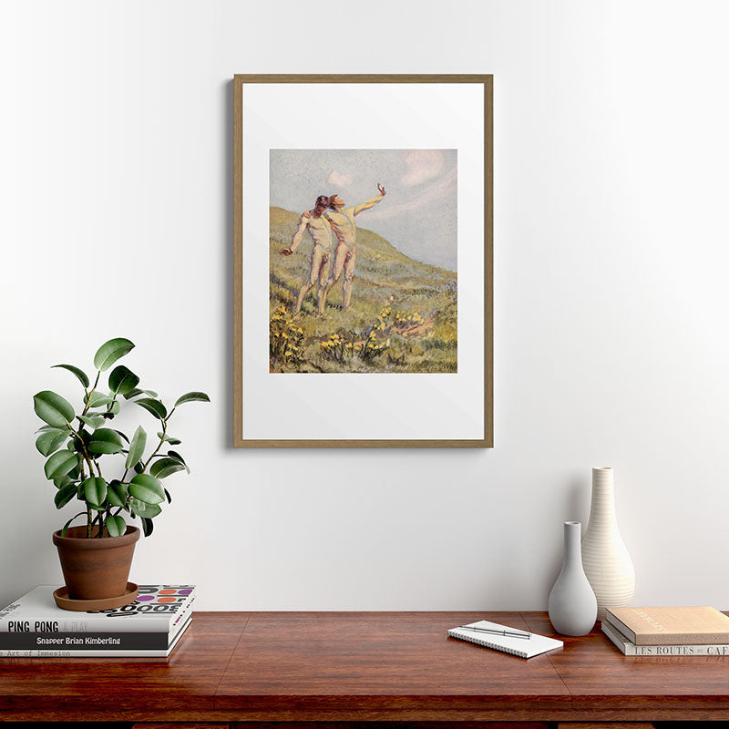 "Whose happiest days were far and away through fields, ... he and another wandering" (Margaret Cook) Framed Art Print