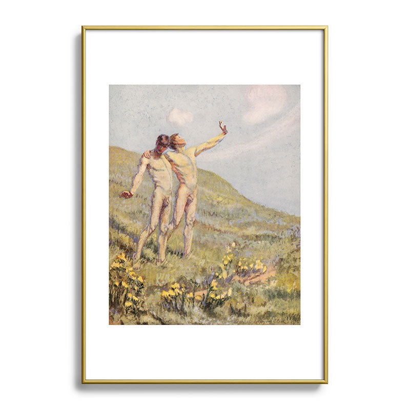 "Whose happiest days were far and away through fields, ... he and another wandering" (Margaret Cook) Framed Art Print