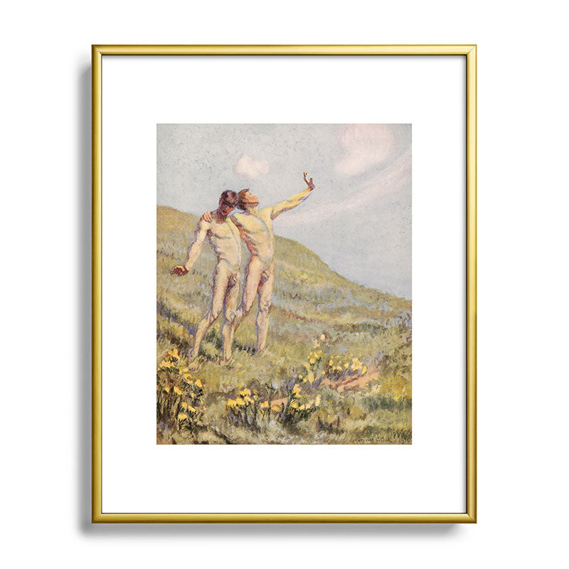 "Whose happiest days were far and away through fields, ... he and another wandering" (Margaret Cook) Framed Art Print