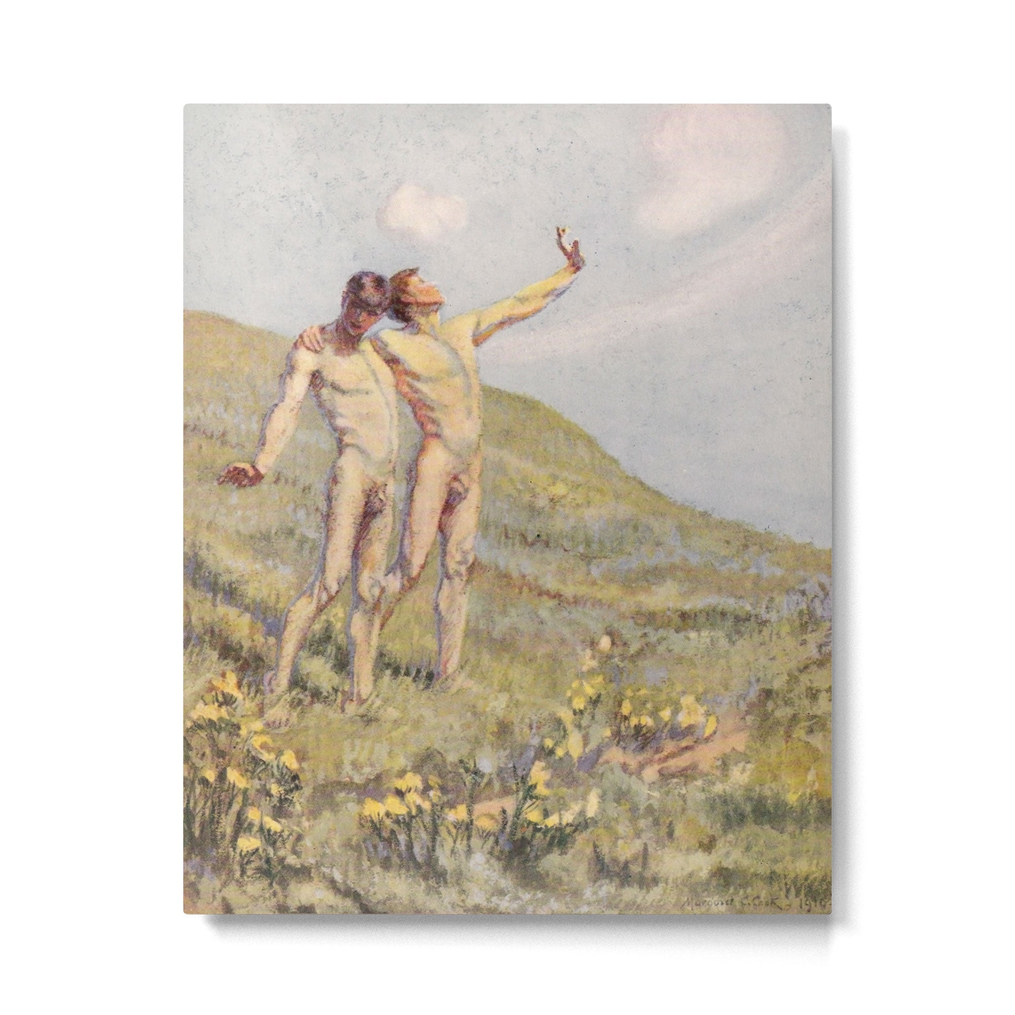 "Whose happiest days were far and away through fields, ... he and another wandering" (Margaret Cook) Metal Print