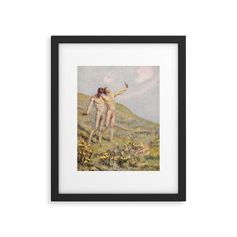 "Whose happiest days were far and away through fields, ... he and another wandering" (Margaret Cook) Framed Art Print