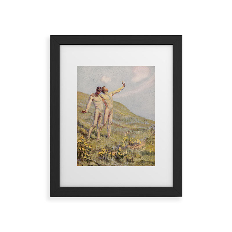 "Whose happiest days were far and away through fields, ... he and another wandering" (Margaret Cook) Framed Art Print