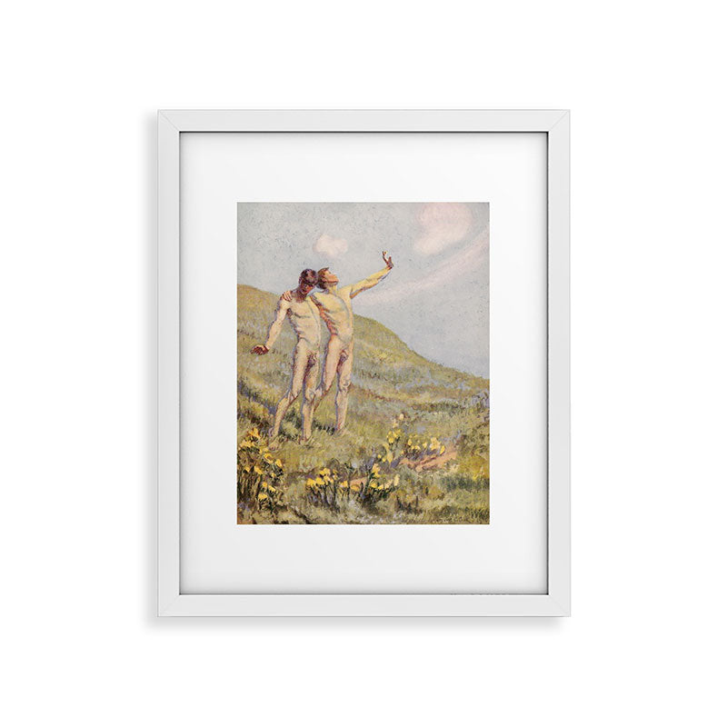 "Whose happiest days were far and away through fields, ... he and another wandering" (Margaret Cook) Framed Art Print