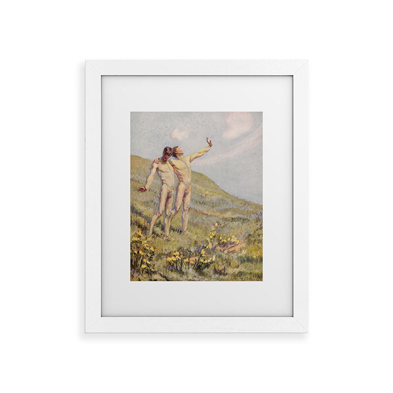 "Whose happiest days were far and away through fields, ... he and another wandering" (Margaret Cook) Framed Art Print