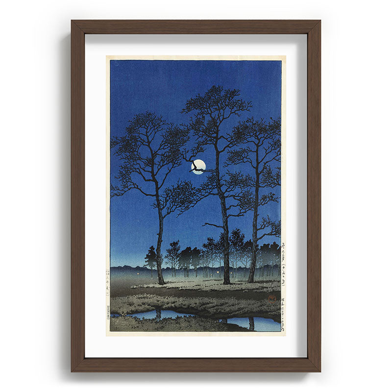 "Winter Moon at Toyamagahara" by Hasui Kawase, 1931 Framed Art Print