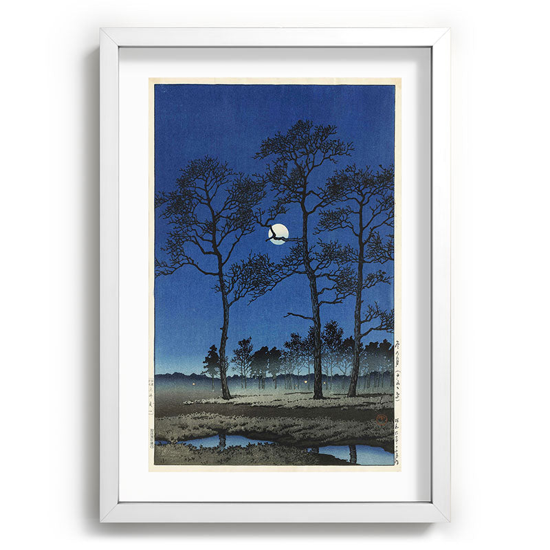 "Winter Moon at Toyamagahara" by Hasui Kawase, 1931 Framed Art Print