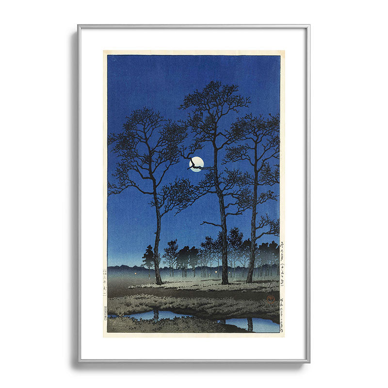 "Winter Moon at Toyamagahara" by Hasui Kawase, 1931 Framed Art Print