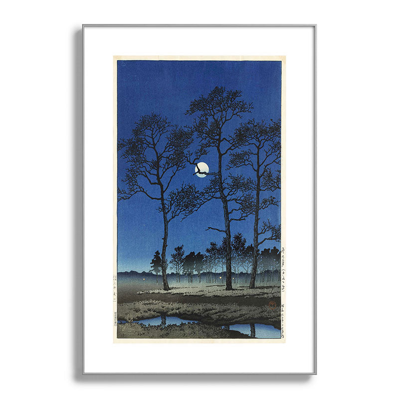 "Winter Moon at Toyamagahara" by Hasui Kawase, 1931 Framed Art Print