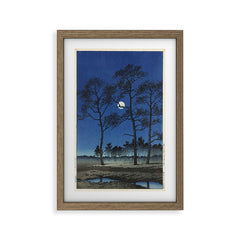 "Winter Moon at Toyamagahara" by Hasui Kawase, 1931 Framed Art Print