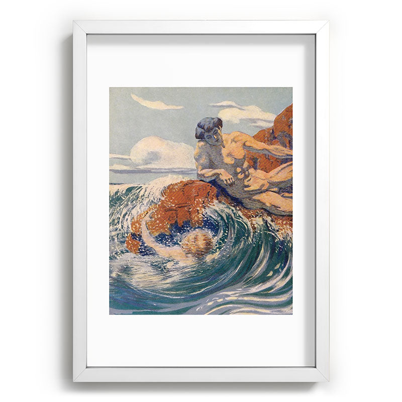 "You sea!... I behold... your crooked inviting fingers" (Margaret C. Cook, Leaves of Grass, 1913) Framed Art Print
