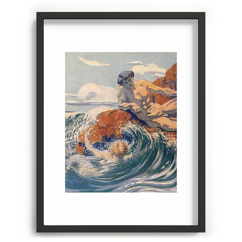 "You sea!... I behold... your crooked inviting fingers" (Margaret C. Cook, Leaves of Grass, 1913) Framed Art Print