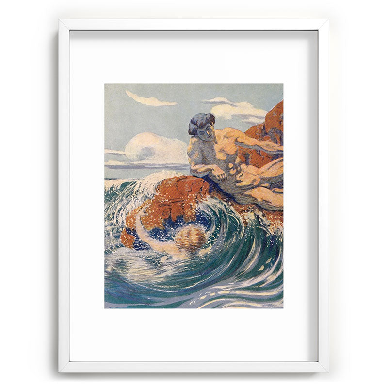 "You sea!... I behold... your crooked inviting fingers" (Margaret C. Cook, Leaves of Grass, 1913) Framed Art Print