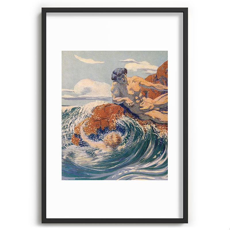 "You sea!... I behold... your crooked inviting fingers" (Margaret C. Cook, Leaves of Grass, 1913) Framed Art Print