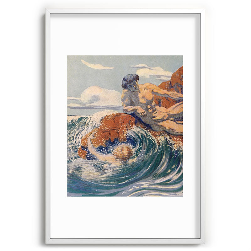 "You sea!... I behold... your crooked inviting fingers" (Margaret C. Cook, Leaves of Grass, 1913) Framed Art Print