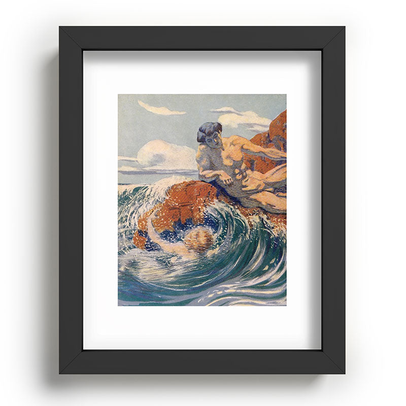"You sea!... I behold... your crooked inviting fingers" (Margaret C. Cook, Leaves of Grass, 1913) Framed Art Print