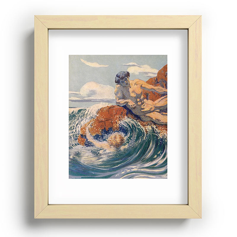 "You sea!... I behold... your crooked inviting fingers" (Margaret C. Cook, Leaves of Grass, 1913) Framed Art Print