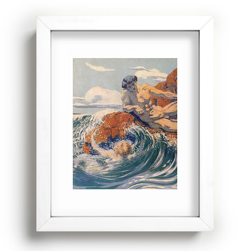 "You sea!... I behold... your crooked inviting fingers" (Margaret C. Cook, Leaves of Grass, 1913) Framed Art Print