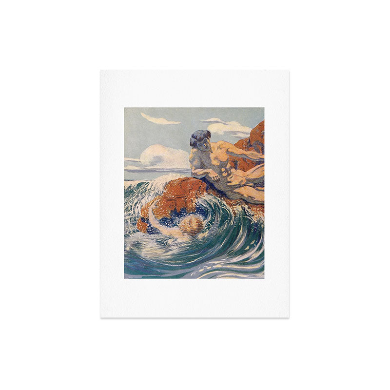 "You sea!... I behold... your crooked inviting fingers" (Margaret C. Cook, Leaves of Grass, 1913) Art Print