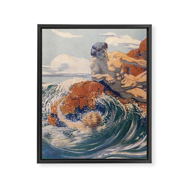"You sea!... I behold... your crooked inviting fingers" (Margaret C. Cook, Leaves of Grass, 1913) Framed Canvas Print