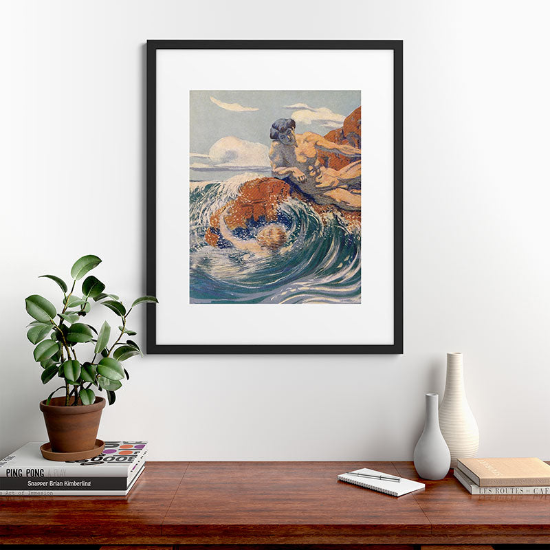 "You sea!... I behold... your crooked inviting fingers" (Margaret C. Cook, Leaves of Grass, 1913) Framed Art Print