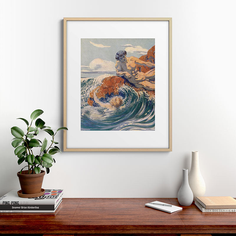 "You sea!... I behold... your crooked inviting fingers" (Margaret C. Cook, Leaves of Grass, 1913) Framed Art Print