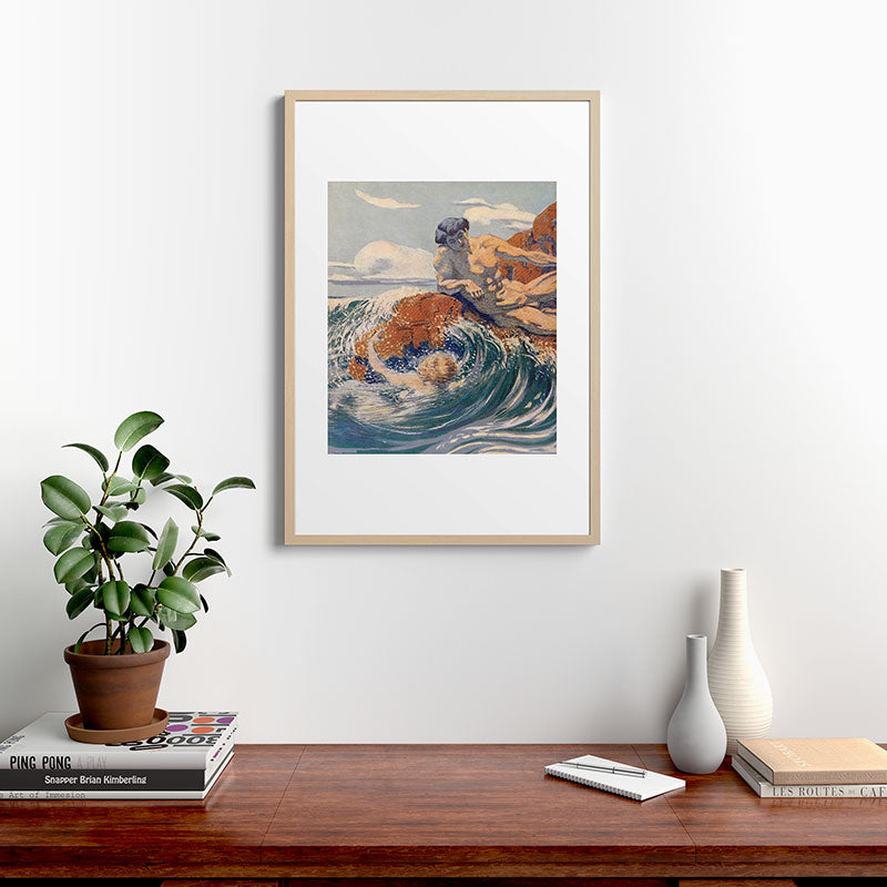 "You sea!... I behold... your crooked inviting fingers" (Margaret C. Cook, Leaves of Grass, 1913) Framed Art Print