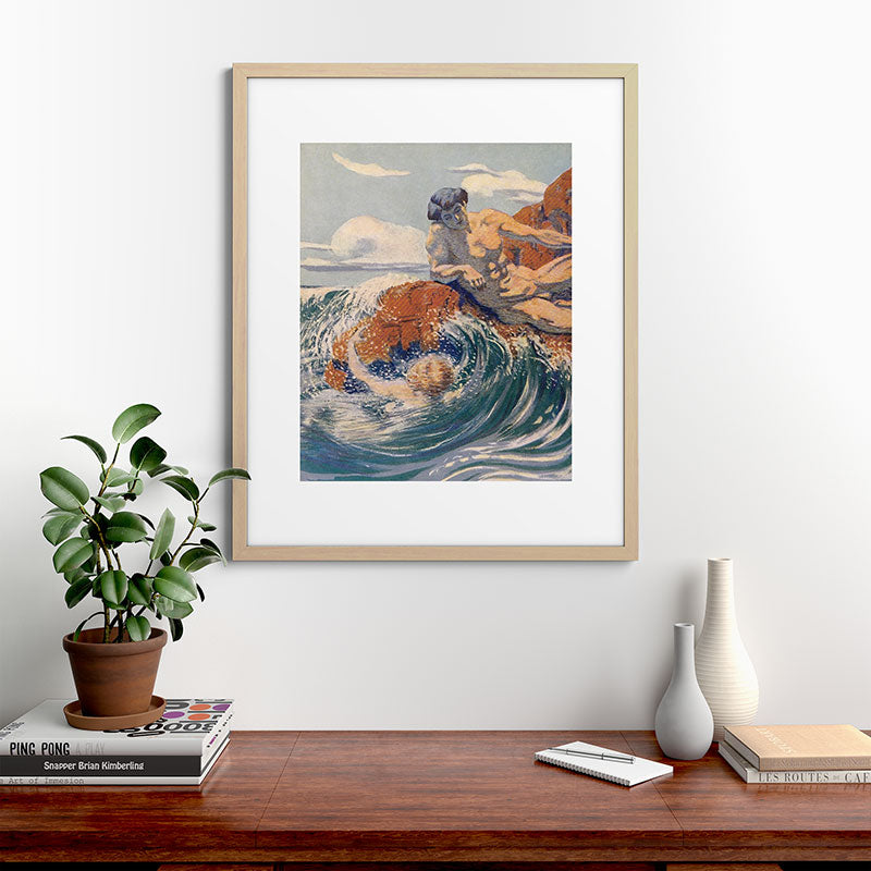"You sea!... I behold... your crooked inviting fingers" (Margaret C. Cook, Leaves of Grass, 1913) Framed Art Print