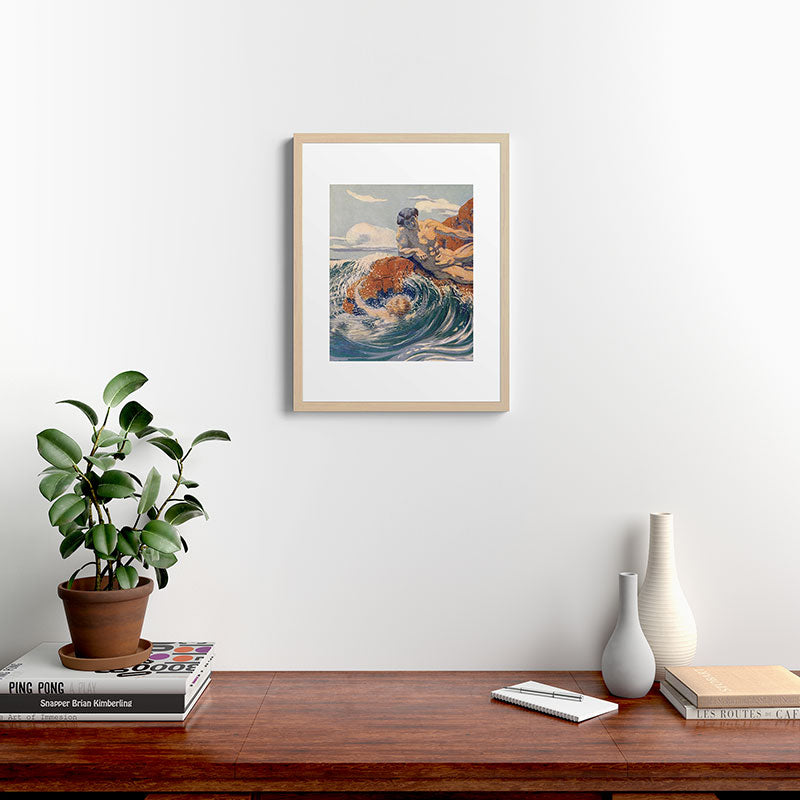 "You sea!... I behold... your crooked inviting fingers" (Margaret C. Cook, Leaves of Grass, 1913) Framed Art Print