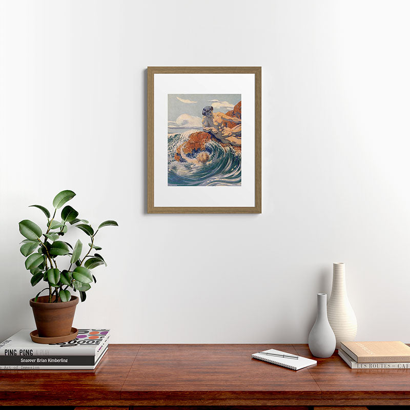 "You sea!... I behold... your crooked inviting fingers" (Margaret C. Cook, Leaves of Grass, 1913) Framed Art Print