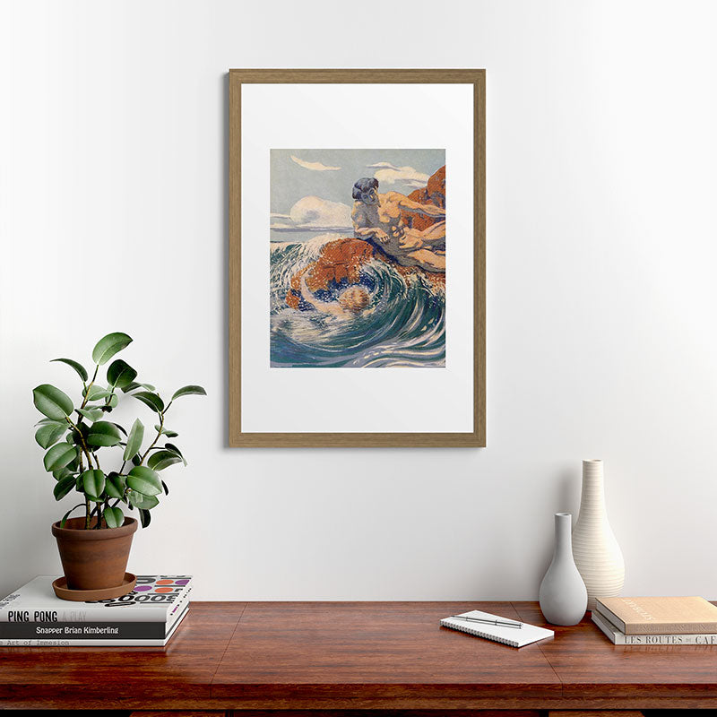 "You sea!... I behold... your crooked inviting fingers" (Margaret C. Cook, Leaves of Grass, 1913) Framed Art Print