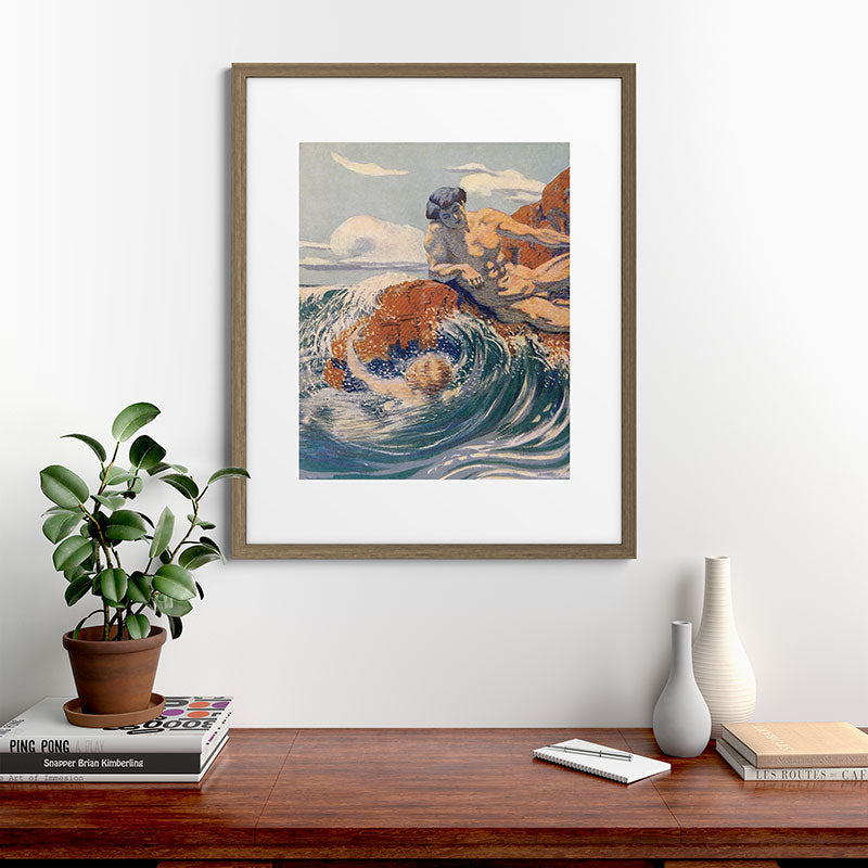 "You sea!... I behold... your crooked inviting fingers" (Margaret C. Cook, Leaves of Grass, 1913) Framed Art Print