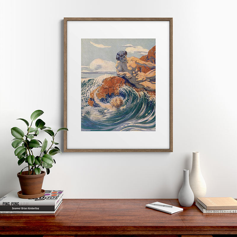 "You sea!... I behold... your crooked inviting fingers" (Margaret C. Cook, Leaves of Grass, 1913) Framed Art Print