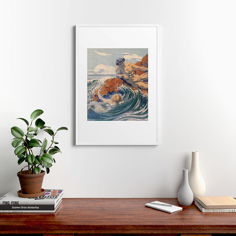 "You sea!... I behold... your crooked inviting fingers" (Margaret C. Cook, Leaves of Grass, 1913) Framed Art Print