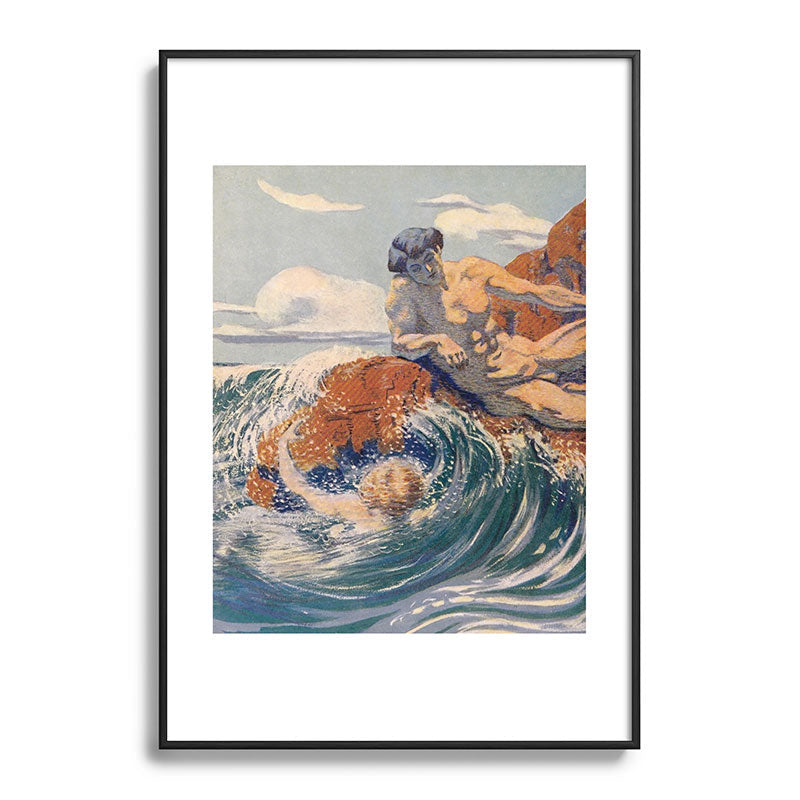 "You sea!... I behold... your crooked inviting fingers" (Margaret C. Cook, Leaves of Grass, 1913) Framed Art Print