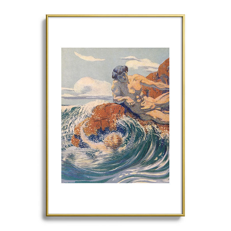 "You sea!... I behold... your crooked inviting fingers" (Margaret C. Cook, Leaves of Grass, 1913) Framed Art Print