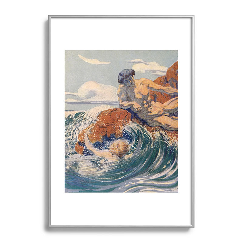 "You sea!... I behold... your crooked inviting fingers" (Margaret C. Cook, Leaves of Grass, 1913) Framed Art Print