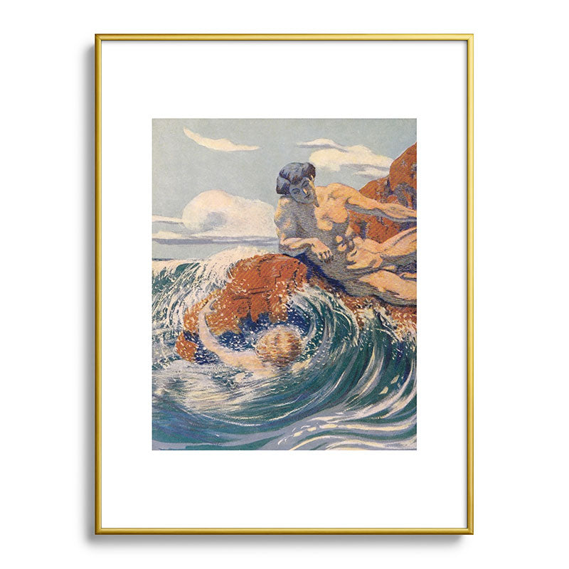 "You sea!... I behold... your crooked inviting fingers" (Margaret C. Cook, Leaves of Grass, 1913) Framed Art Print