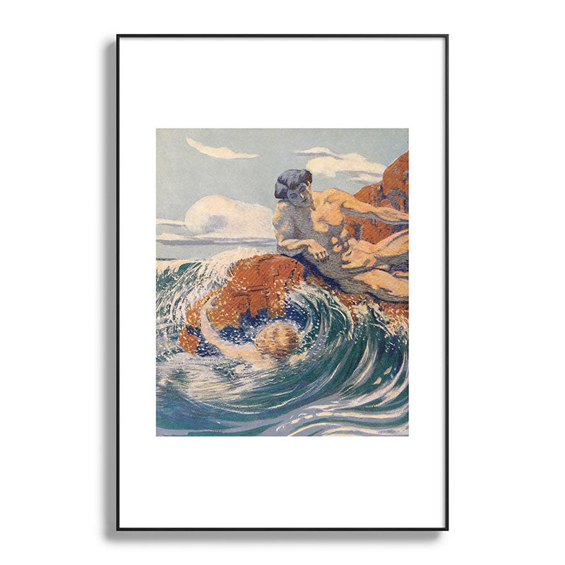 "You sea!... I behold... your crooked inviting fingers" (Margaret C. Cook, Leaves of Grass, 1913) Framed Art Print