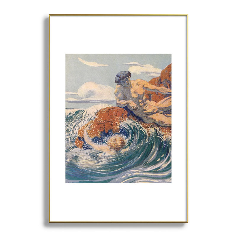 "You sea!... I behold... your crooked inviting fingers" (Margaret C. Cook, Leaves of Grass, 1913) Framed Art Print