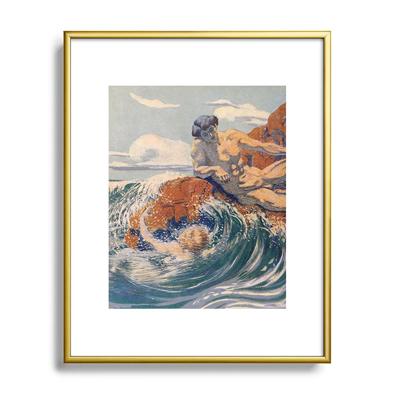 "You sea!... I behold... your crooked inviting fingers" (Margaret C. Cook, Leaves of Grass, 1913) Framed Art Print