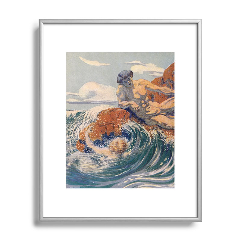 "You sea!... I behold... your crooked inviting fingers" (Margaret C. Cook, Leaves of Grass, 1913) Framed Art Print