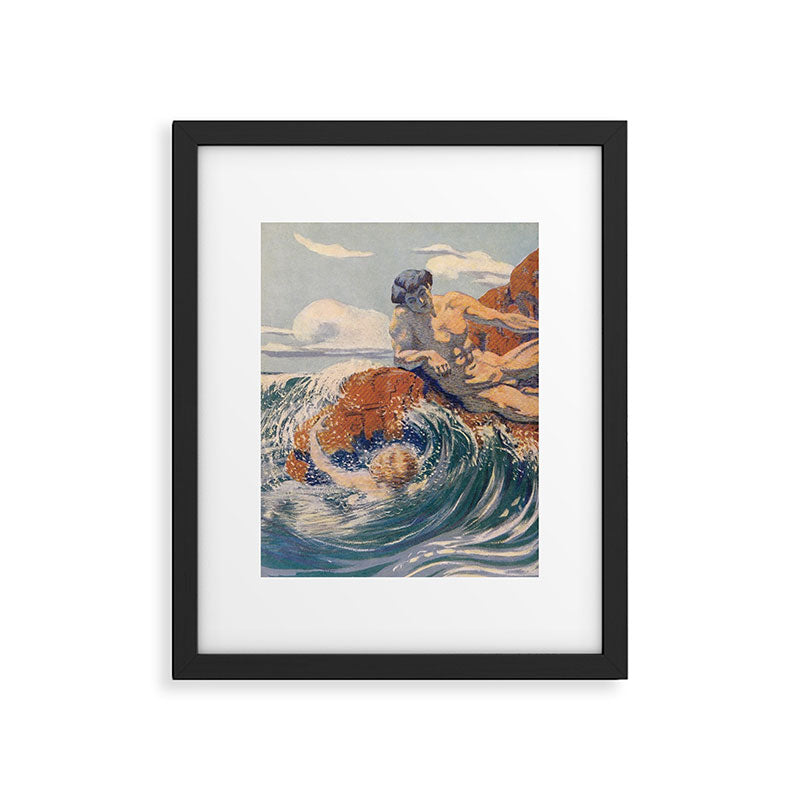 "You sea!... I behold... your crooked inviting fingers" (Margaret C. Cook, Leaves of Grass, 1913) Framed Art Print