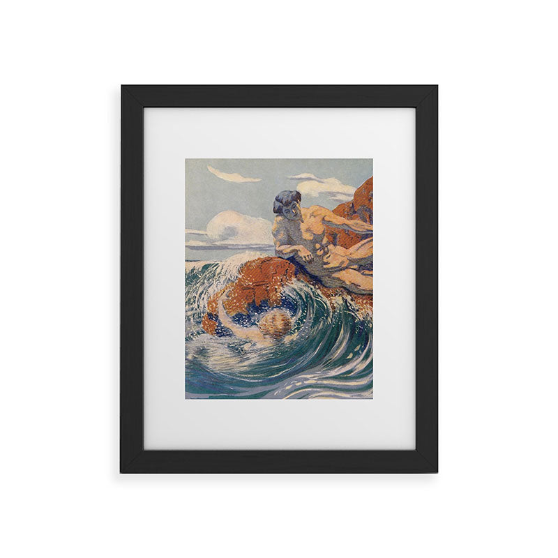 "You sea!... I behold... your crooked inviting fingers" (Margaret C. Cook, Leaves of Grass, 1913) Framed Art Print